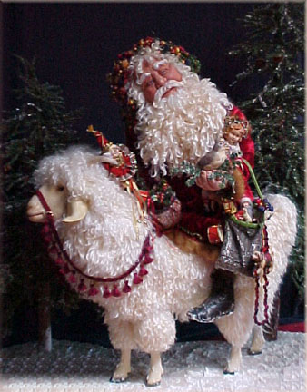 Santa on Goat, by Judith Klawitter